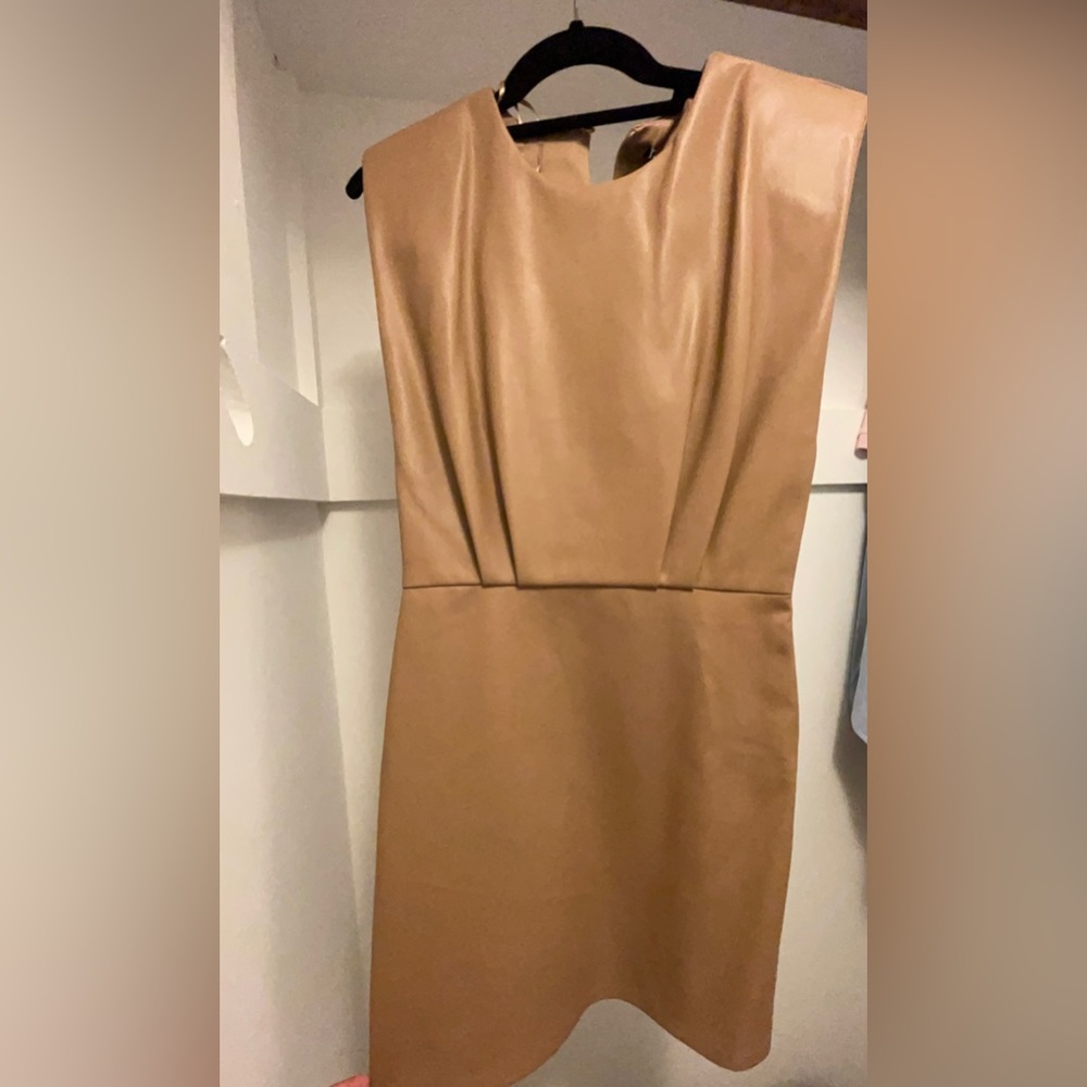 Tan leather dress, extra small, never worn.
